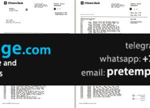 download USA Citizens bank statement template free fonts, (4 pages) good for address prove