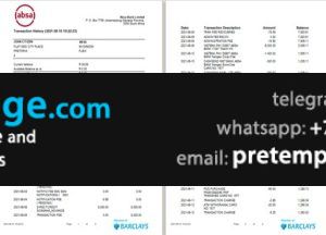 download South Africa ABSA bank statement easy to fill template free fonts (9 pages)