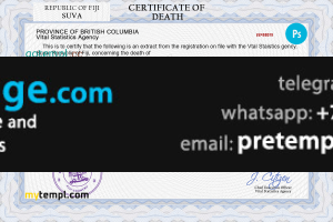 download Fiji death certificate template free fonts, completely editable