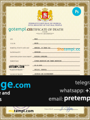 download Georgia vital record death certificate template free fonts