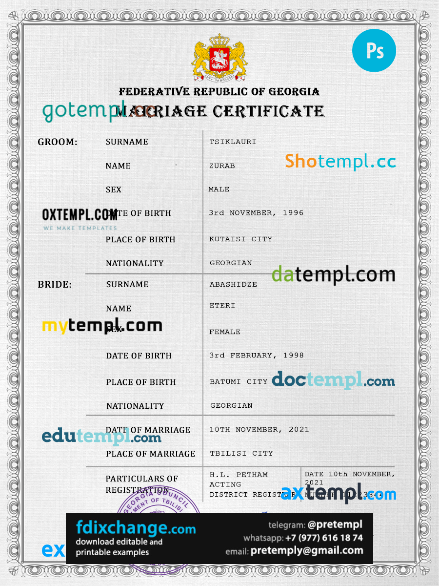 download Georgia marriage certificate template free fonts