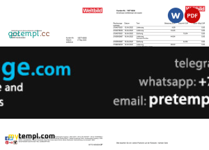 download Germany Weltbild bank statement, template free fonts, 2 pages