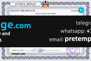 download Guinea-Bissau vital record death certificate template free fonts, completely editable
