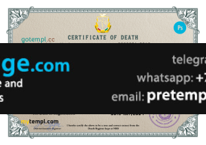 download Guinea death certificate template free fonts, completely editable