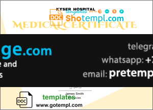 download USA Medical certificate template free fonts, version 2