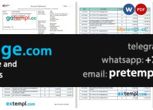 download India Bandhan bank statement template free fonts, 4 pages