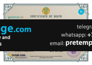 download Kazakhstan death certificate template free fonts, completely editable