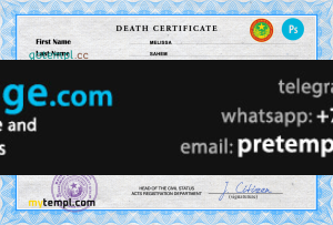 download Mauritania vital record death certificate template free fonts