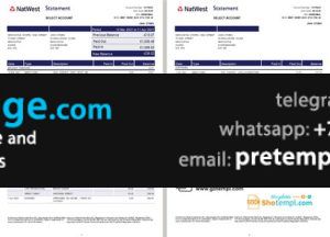 download United Kingdom Natwest bank statement template free fonts (2 pages)