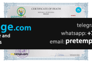 download Rwanda vital record death certificate template free fonts