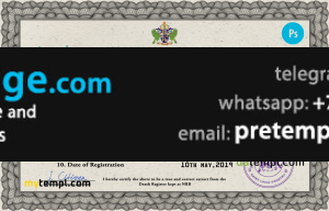 download Saint Lucia vital record death certificate template free fonts
