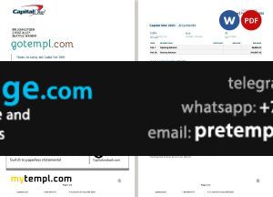 download USA Capital One bank statement template free fonts, 4 pages