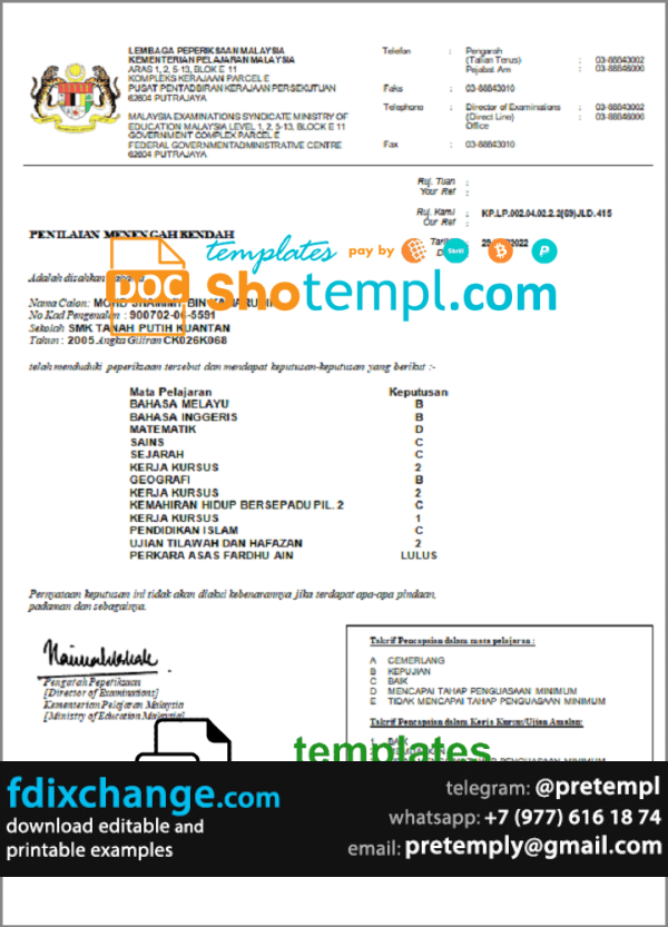 download Malaysia Ministry of Education certificate template free fonts