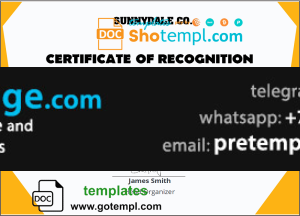 download USA Recognition in Performance certificate template free fonts